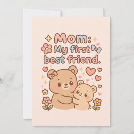 Cartão De Festividades Feliz dia das mães com design de urso