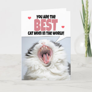 Cartão De Festividades Feliz Dia das Mães Do Gato Gatinhos Fofos Gritando