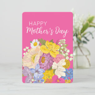 Cartão De Festividades Feliz Dia das Mães Flora em Flor 