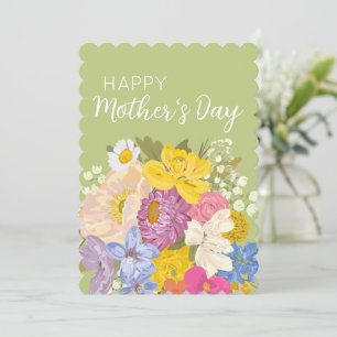 Cartão De Festividades Feliz Dia das Mães Flora em Flor