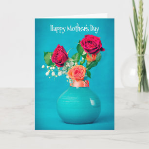 Cartão De Festividades Feliz Dia das Mães Lindas Rosas