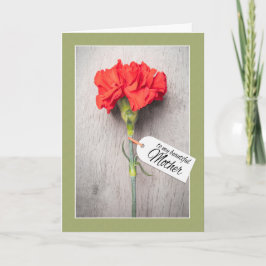 Cartão De Festividades Feliz Dia das Mães Lindo Cravo Com Etiqueta 