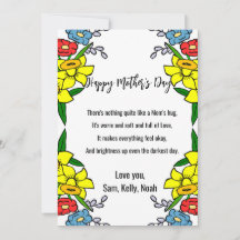 Feliz Dia das Mães mensagem floral emoldurada e si