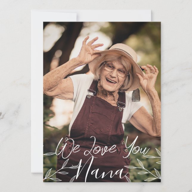 Cartão De Festividades Feliz dia das mães, nana, avó simples 1 foto  (Frente)