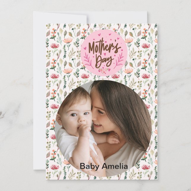 Cartão De Festividades Feliz Dia das Mães para a Melhor Mãe Foto (Frente)