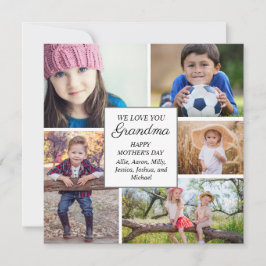Cartão De Festividades Feliz Dia das Mães Vovó 5 Foto de Família Infantil