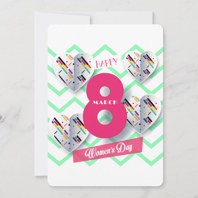 Cartão De Festividades Feliz dia das mulheres! 8 de março Feriado Interna (Frente)