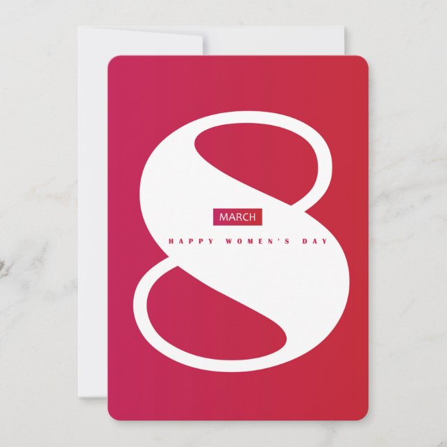 Cartão De Festividades Feliz dia das mulheres! 8 de março Feriado Interna (Frente)