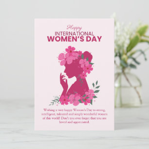 Cartão De Festividades Feliz Dia das Mulheres floral Ilustração de Mulher