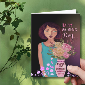 Cartão De Festividades Feliz Dia das Mulheres | Mulheres com vaso