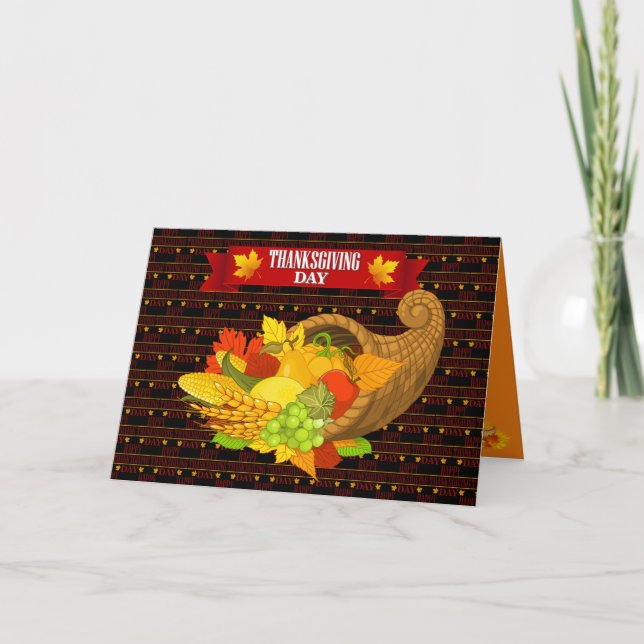 Cartão De Festividades Feliz Dia de Ação de Graças (Frente)