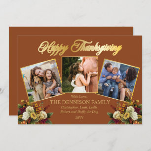 Cartão De Festividades Feliz Dia de Ação de Graças Feliz da Família Fotog