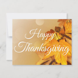 Cartão De Festividades Feliz Dia de Ação de Graças Folhas de outono