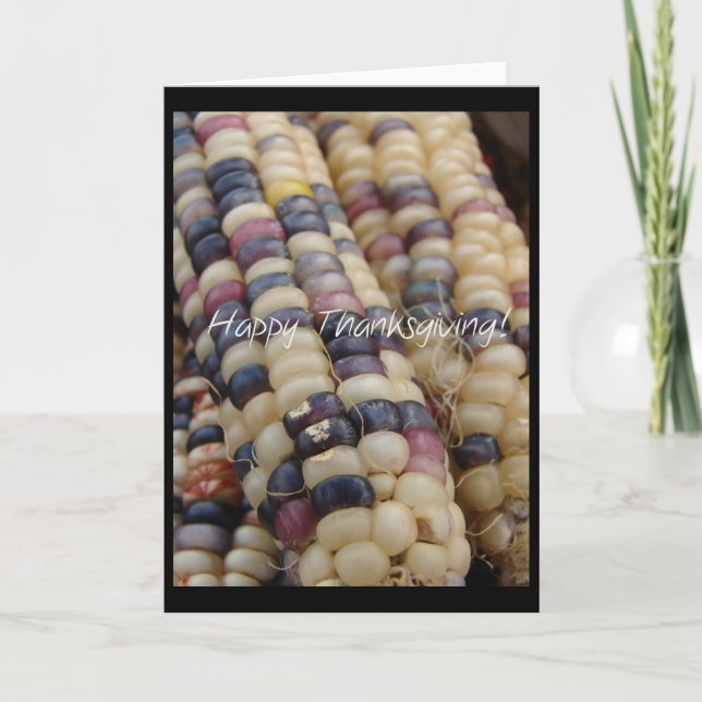 Cartão De Festividades Feliz Dia de Ação de Graças, Milho Indiano (Frente)