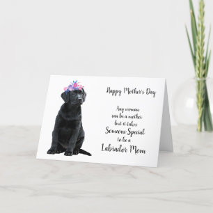 Cartão De Festividades feliz dia de as mães Black Lab Dog - Mãe Labrado
