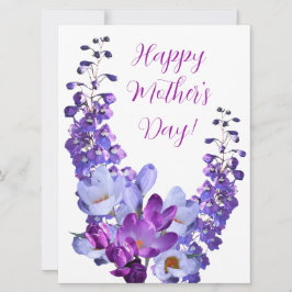Cartão De Festividades Feliz Dia de as mães bonito floral roxo lindo