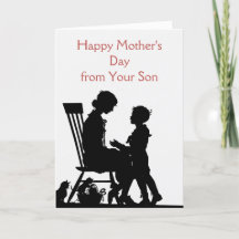 Feliz Dia de as mães Do Filho, Vintage Silhouette