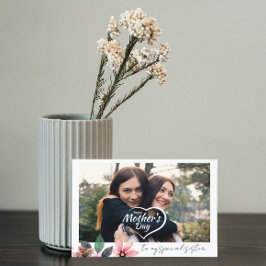 Cartão De Festividades Feliz dia de as mães Floral de Foto Personalizado 