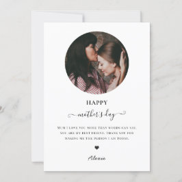 Cartão De Festividades feliz dia de as mães minimalista moderno ama mãe