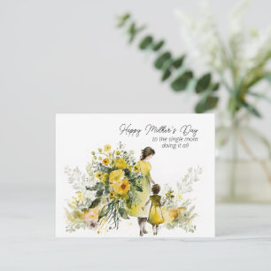 Cartão De Festividades Feliz Dia de as mães Para A Mãe Solteiro