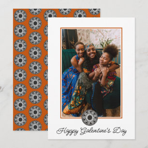 Cartão De Festividades Feliz Dia de Galentine Foto Padrão Africano