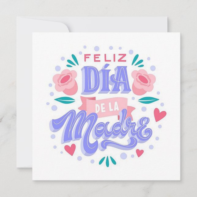 Cartão De Festividades Feliz Dia De Le Madre (Frente)