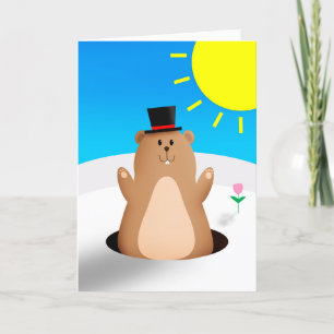 Cartão De Festividades Feliz Dia De Marmota Para Qualquer Um Que Seja Um 