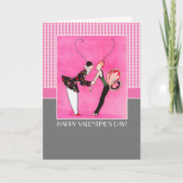 Cartão De Festividades Feliz dia de os namorados. Art Deco