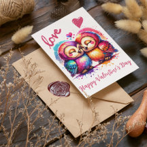 Feliz dia de os namorados bonito com corujas bonit