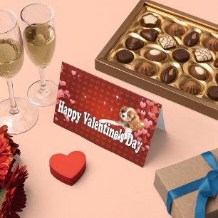 Cartão De Festividades Feliz dia de os namorados CKCS Puppy Com Corações