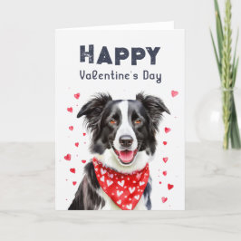 Cartão De Festividades Feliz dia de os namorados de Border Collie Heart B