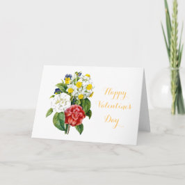 Cartão De Festividades feliz dia de os namorados de flores coloridas vint