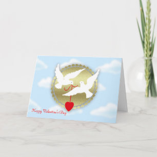 Cartão De Festividades feliz dia de os namorados de pombos secretos do ad