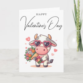 Cartão De Festividades Feliz dia de os namorados de Vaca Simples
