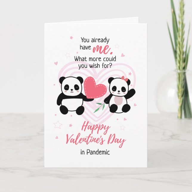Cartão De Festividades Feliz dia de os namorados em Pandemic Panda (Frente)