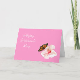 Cartão De Festividades Feliz dia de os namorados. flor e borboleta