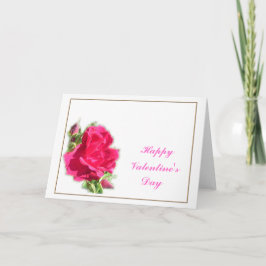 Cartão De Festividades Feliz dia de os namorados floral rosa rosa rosa ro