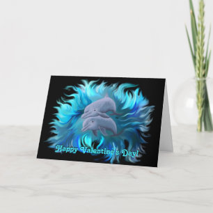 Cartão De Festividades feliz dia de os namorados - Par de golfinhos