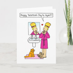 Cartão De Festividades feliz dia de os namorados para mim mesmo.