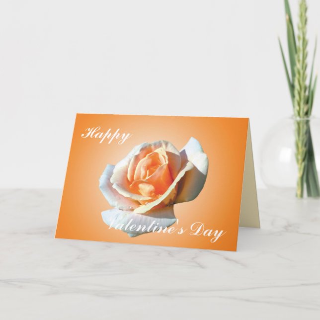 Cartão De Festividades Feliz dia de os namorados, rosa amarela (Frente)