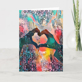 Cartão De Festividades Feliz dia de os namorados | Suas Palavras Mão Amor