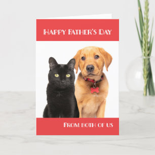 Cartão De Festividades Feliz Dia de os pais Gato e Cachorro de Nós Dois