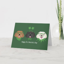 Cartão De Festividades Feliz Dia de São Patrício Cachorros Maltipoo