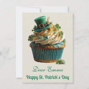 Cartão De Festividades Feliz Dia de São Patrício Cupcake Sortudo