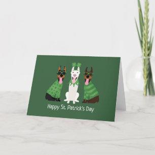 Cartão De Festividades Feliz Dia de São Patrício Dobermann Dogs