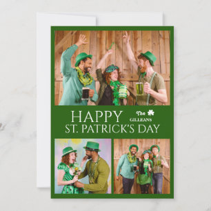 Cartão De Festividades Feliz dia de São Patrício foto da família Shamrock