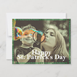Cartão De Festividades Feliz dia de São Patrício foto da família Shamrock