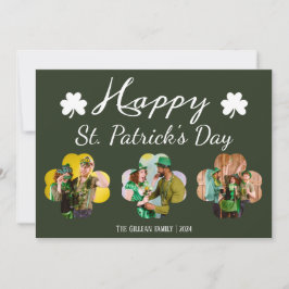 Cartão De Festividades Feliz dia de São Patrício foto da família Shamrock