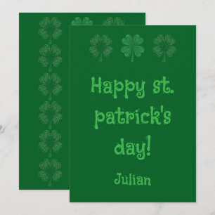 Cartão De Festividades Feliz Dia de São Patrício – Irlandês Clássico