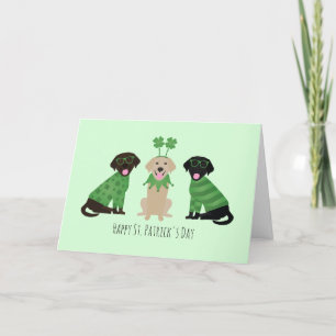 Cartão De Festividades Feliz Dia de São Patrício Labrador Retriever Cães